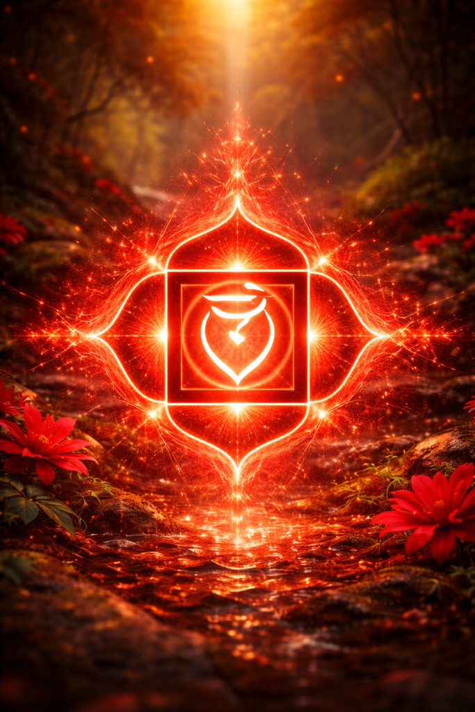 Wurzelchakra (Muladhara), rot, Urvertrauen Erdung