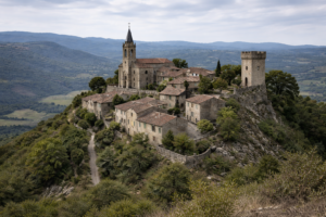 Rennes-le-Château in Südfrankreich: Die romanische Kirche Sainte-Marie-Madeleine, der Turm Tour Magdala und die mystische Landschaft der Corbières