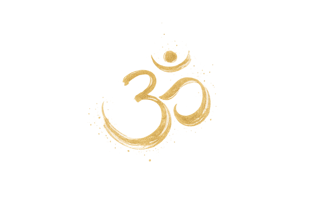 OM, AUM, goldene Schrift. Kreativität. Ursprung.